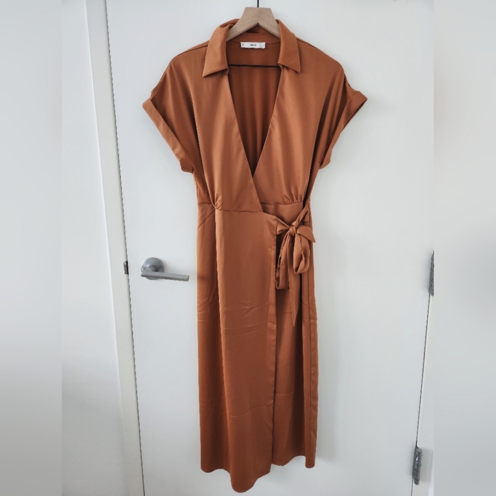 Mango Wrap Satin Dress